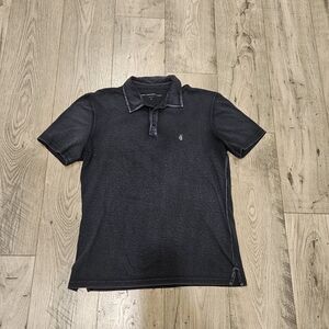 John Varvatos Charcoal Polo Short Sleevr Shirt Mens M